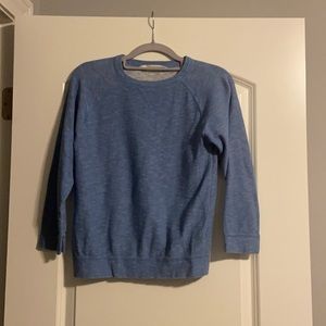 Light weight light blue and white space dye sweater.